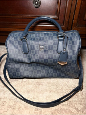 London Fog Blue Checkered Handbag
